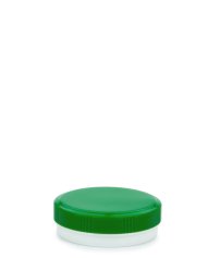 25 ml PP-Cremetiegel weiß, flach – Deckel grün
