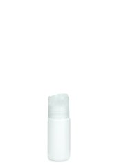 30 ml PETG-Flasche weiß, Ø 29,5 mm, Disc-Top-Verschluss transparent