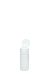 30 ml PETG-Flasche weiß, Ø 29,5 mm, Klappverschluss, Softline matt weiß