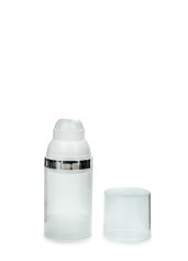 30 ml Airless Spender - Medio - klar, Kopf weiß/silber - Self Closing