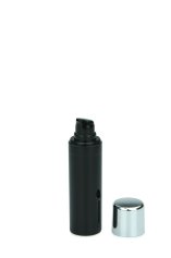 30 ml Airless Spender - Primo - schwarz, Kappe silber