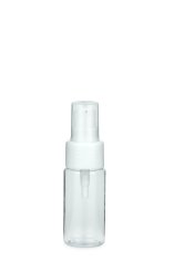 30 ml PETG-Flasche transparent, Ø 29,5 mm, Lotionpumpe weiß