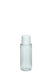 30 ml PET-Flasche transparent, Ø 26,5 mm, Schraubverschluss (Mini-Gewinde) weiß