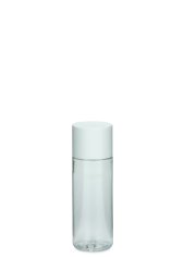 30 ml PET-Flasche transparent, Ø 26,5 mm, doppelwandiger Verschluss, kantig weiß