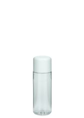 30 ml PET-Flasche transparent, Ø 26,5 mm, doppelwandiger Verschluss, soft weiß