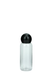 35 ml PET-Flasche transparent, Ø 28,5 mm, Kugelverschluss schwarz