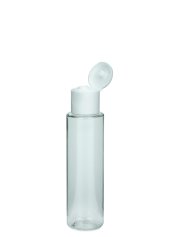 40 ml PET-Flasche transparent, Ø 26,3 mm, Klappverschluss weiß