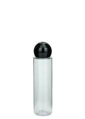 40 ml PET-Flasche transparent, Ø 26,3 mm, Kugelverschluss schwarz