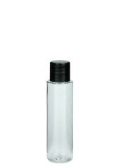40 ml PET-Flasche transparent, Ø 26,3 mm, Schraubverschluss (Mini-Gewinde) schwarz