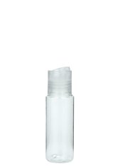 50 ml PETG-Flasche transparent, Ø 32,0 mm, Disc-Top-Verschluss transparent