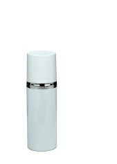 50 ml Airless Spender - Medio - weiß, Kopf weiß/silber - Self Closing