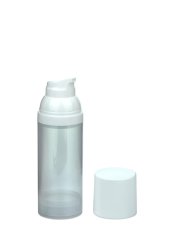 50 ml Airless Spender - Medio - klar, Kopf weiß, Kappe weiß