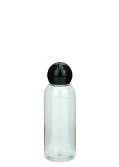 50 ml PET-Flasche transparent, Ø 31,5 mm, Kugelverschluss schwarz