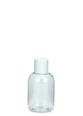 50 ml PET-Flasche transparent, Ø 37,8 mm, Schraubverschluss (Mini-Gewinde) weiß