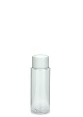 50 ml PETG-Flasche transparent, Ø 32,0 mm, Schraubverschluss weiß