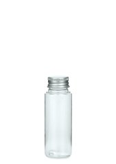 50 ml PETG-Flasche transparent, Ø 32,0 mm, Alu-Schraubkappe