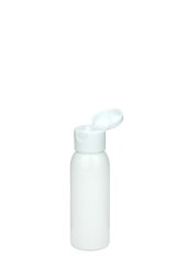 60 ml PET-Flasche weiß, Ø 34,3 mm, Klappverschluss weiß