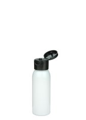60 ml PET-Flasche weiß, Ø 34,3 mm, Klappverschluss schwarz
