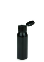60 ml PET-Flasche schwarz, Ø 34,3 mm, Klappverschluss schwarz
