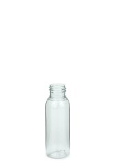 60 ml R-PET-Flasche transparent, Ø 34,3 mm, ohne Verschluss