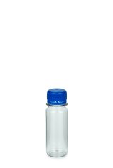 60 ml PET-Lebensmittelflasche transparent, Ø 34,0 mm, Verschluss blau