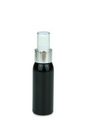 60 ml PET-Flasche schwarz, Ø 34,3 mm, Lotionpumpe weiß/Metall