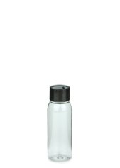 60 ml PET-Flasche transparent, Ø 34,3 mm, Schraubverschluss schwarz