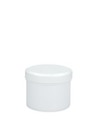 75 ml PP-Cremetiegel weiß, flach – Deckel weiß