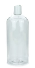 1000 ml PET-Flasche transparent, Ø 87,0 mm, Disc-Top-Verschluss weiß