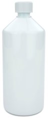 1000 ml PET-Laborflasche KISI weiß, Ø 88,5 mm, Verschluss weiß