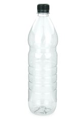 1000 ml PET-Lebensmittelflasche transparent, Ø 78,0 mm, Verschluss schwarz