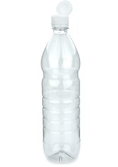 1000 ml PET-Speiseöl-Flasche transparent, Ø 78,0 mm, Verschluss weiß