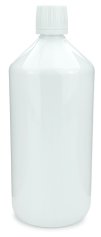 1000 ml PET-Laborflasche Ausgießer weiß, Ø 88,5 mm, Verschluss weiß