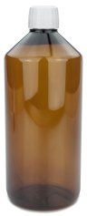 1000 ml PET-Laborflasche braun, Ø 88,5 mm, Verschluss weiß