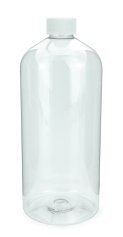 1000 ml PET-Flasche transparent, Ø 87,0 mm, Schraubverschluss mit Dichtkonus weiß