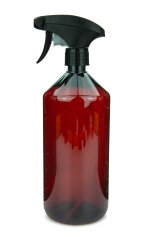 1000 ml PET-Flasche braun, Ø 88,5 mm, Metallfreie Trigger-Sprühpistole schwarz, geriffelt