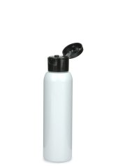 100 ml PET-Flasche weiß, Ø 37,1 mm, Klappverschluss schwarz
