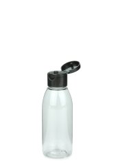 100 ml PET-Flasche transparent, Ø 41,9 mm, Klappverschluss schwarz