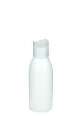 100 ml PET-Flasche weiß, Ø 41,9 mm, Disc-Top-Verschluss transparent