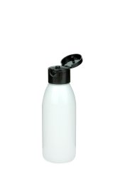 100 ml PET-Flasche weiß, Ø 41,9 mm, Klappverschluss schwarz