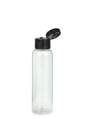 100 ml PET-Flasche transparent, Ø 37,1 mm, Klappverschluss schwarz