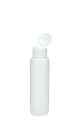 100 ml PET-Flasche weiß, Ø 37,1 mm, Klappverschluss, Softline matt weiß