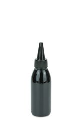 100 ml PET-Dosierflasche schwarz, Ø 41,9 mm, Schraubkappe schwarz