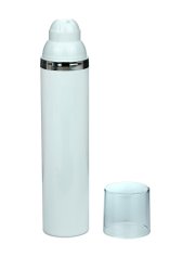 100 ml Airless Spender - Medio - weiß, Kopf weiß/silber, Kappe klar - Self Closing