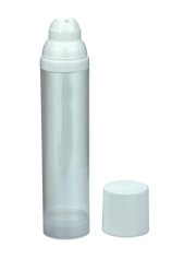 100 ml Airless Spender - Medio - klar, Kopf weiß, Kappe weiß - Self Closing