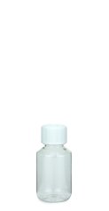 100 ml PET-Laborflasche KISI transparent, Ø 47,8 mm, Verschluss weiß