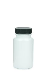 100 ml PET-Packer Schraubdose weiß (38/400) – mit Induktionssiegel, Deckel schwarz, matt geriffelt