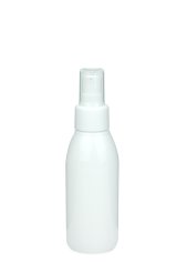 100 ml R-PET-Flasche weiß, Ø 41,9 mm, Lotionpumpe weiß