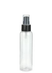 100 ml PET-Flasche transparent, Ø 37,1 mm, Lotionpumpe schwarz