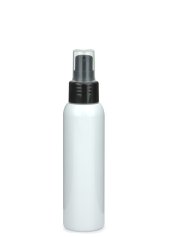 100 ml PET-Flasche weiß, Ø 37,1 mm, Lotionpumpe schwarz